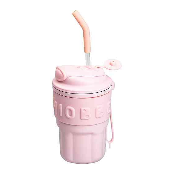 Термокружка Chiobbe с трубочкой 450 мл, розовая Киев