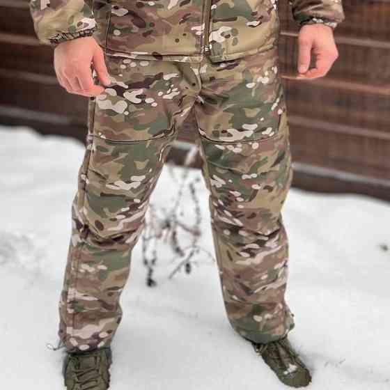 Зимние брюки Softshell тактические с мембраной на -20, Мультикам, размер XXL, брюки софтшелл зима для военных Solmir Киев
