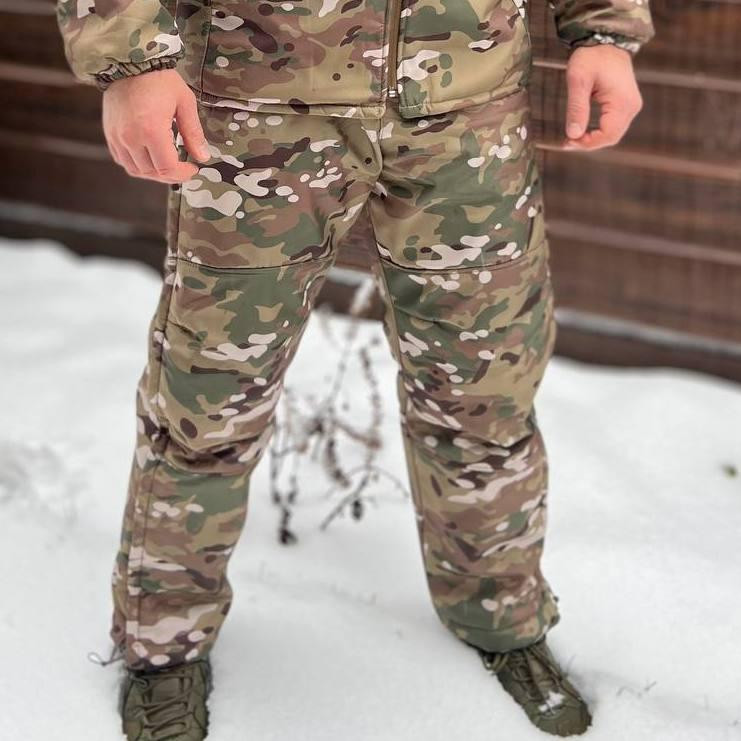 Зимние брюки Softshell тактические с мембраной на -20, Мультикам, размер XXL, брюки софтшелл зима для военных Solmir Киев - изображение 3