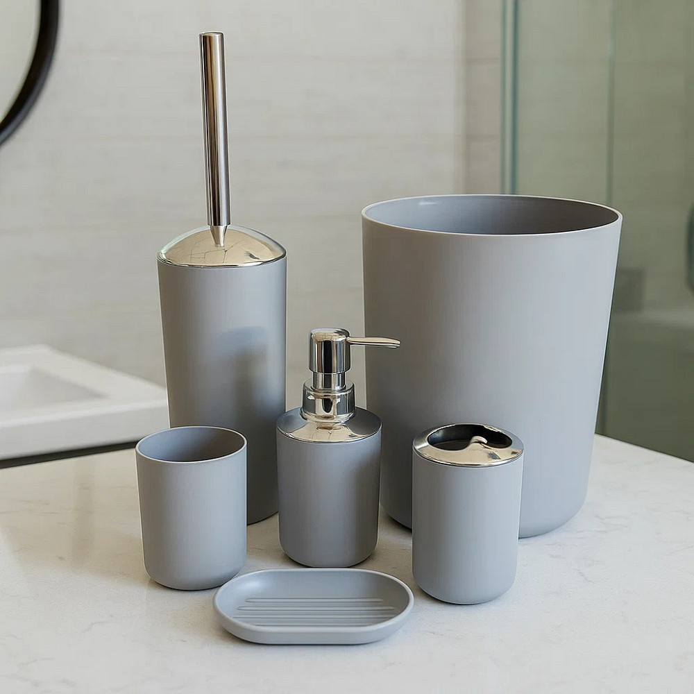 Набор аксессуаров для ванной Bathlux люкс качества , 6 предметов Серый Каменец-Подольский - изображение 1