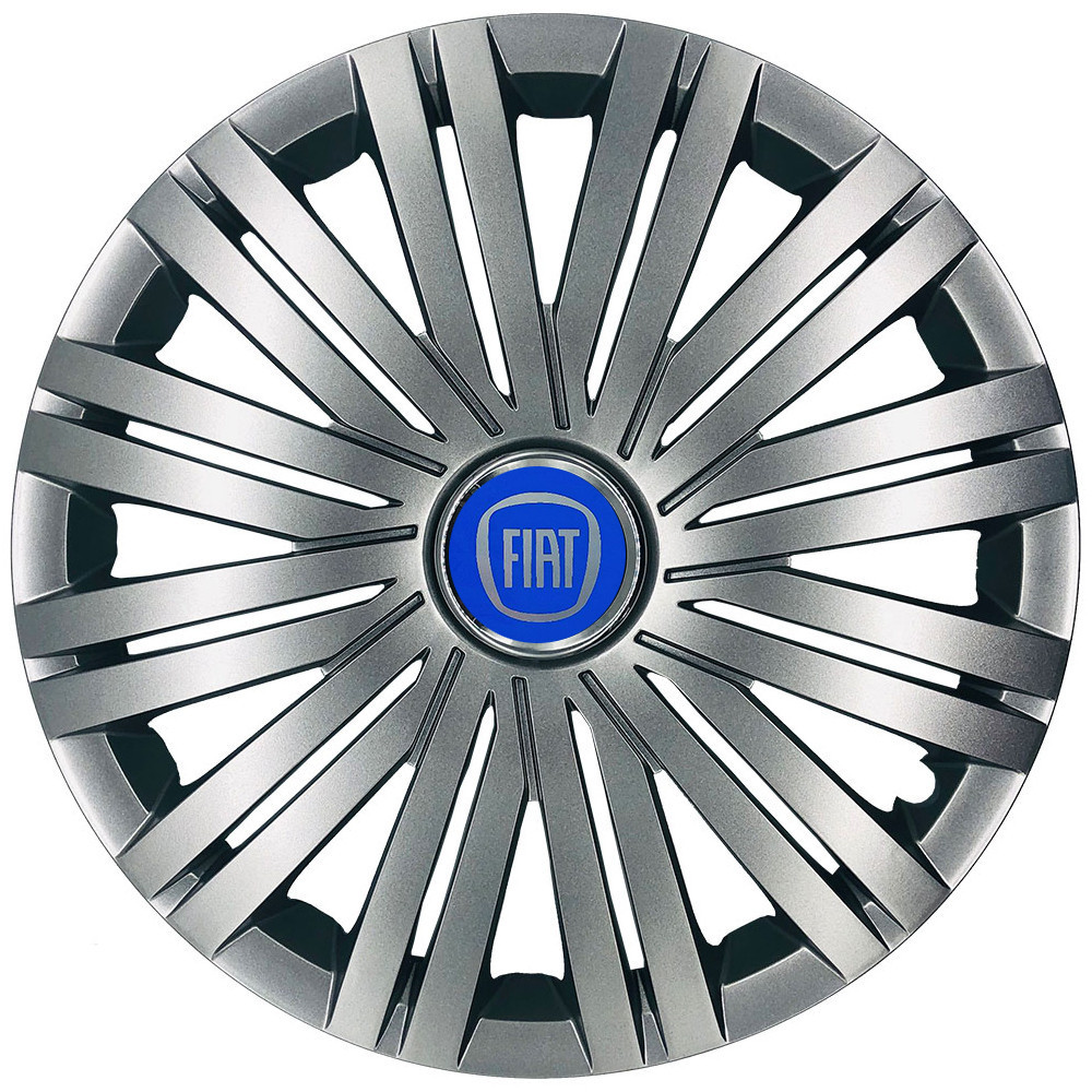 Автомобільні модельні ковпаки R15 Fiat (синій) 339 4шт, SJS, сріблясті Вінниця - фото 1