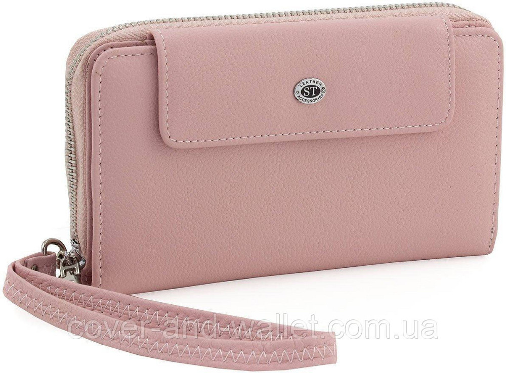 Светло-розовый женский кожаный кошелек среднего размера ST 55-5 Киев - изображение 7