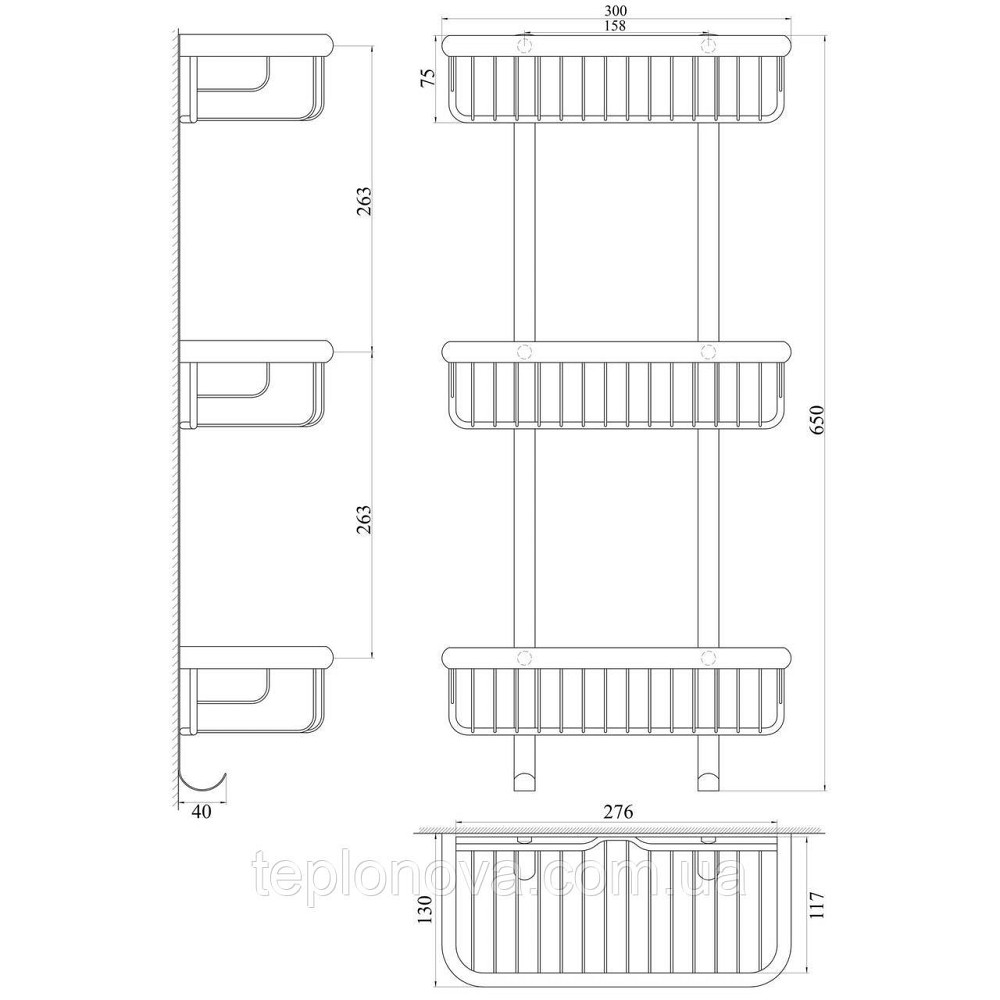 Полиця пряма потрійна TOPAZ 4103 Чернівці - фото 3