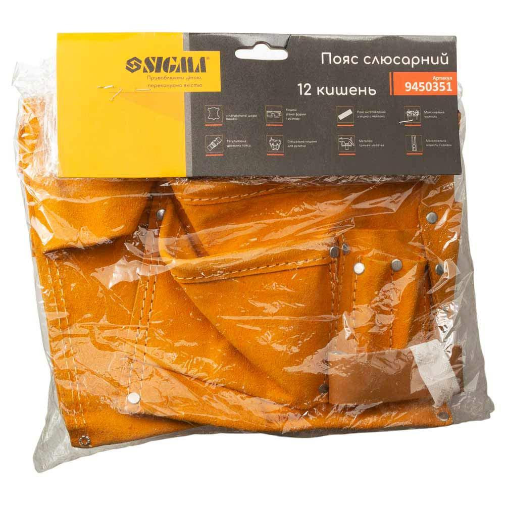 Пояс слесарный (кожаный) 12 карманов SIGMA (9450351) Киев - изображение 3