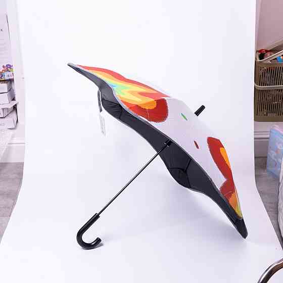 Дитячий механічний зонт з принтом, білий, 90 см Київ