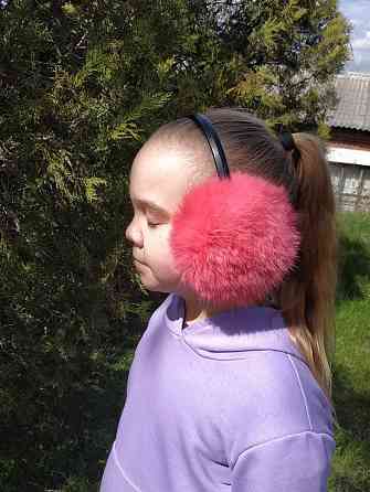 Наушники меховые детские из кролика Кораловый Харьков