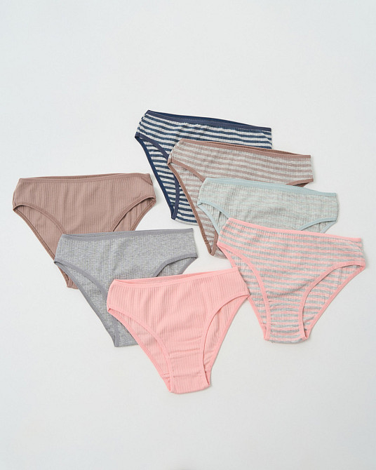 Набір жіночих трусиків-тижневик у рубчик упаковка 7 шт Nicoletta 713161 L Київ - фото 6