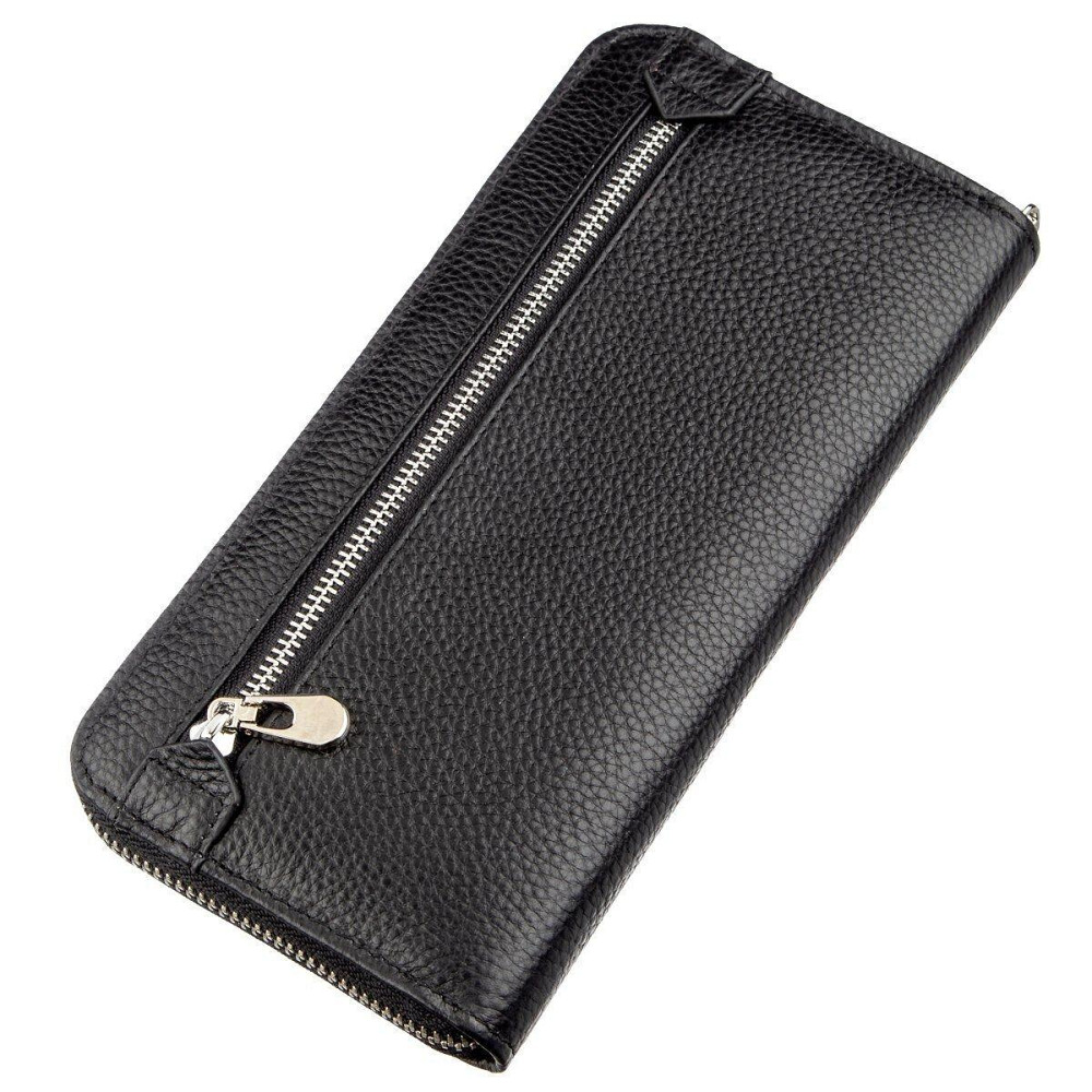 Жіночий шкіряний клатч на блискавці чорний (ST Leather) Київ - фото 15