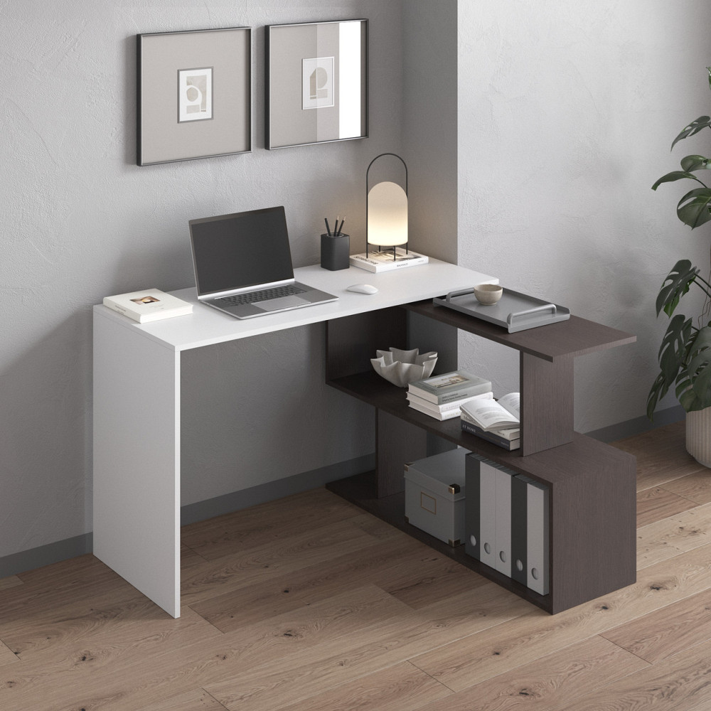 Cтол компьютерный VAYS поворотный письменный cтол трансформер M-41 Белый-Венге Темный Львов - изображение 1