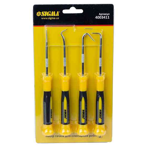 Набір гачків для слюсарних робіт 4 шт. SIGMA (4003411) Київ