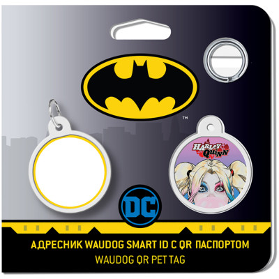 Адресник для тварин WAUDOG Smart ID з QR паспортом "Харлі Квін", круг 25 мм (0625-1001ru-eng) Вінниця - фото 4