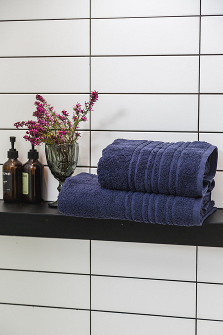 Ecotton Рушник махровий Ecotton 70х140 см високої щільності 550 г/м² синій Navy Blue 1 шт. Киев - изображение 3