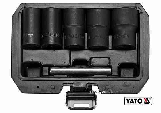 Набір екстракторів YATO : квадрат-1/2",  М17-27 мм, Cr-Mo, для видалення зломаних гвинтів 6 Од. [20] Одеса