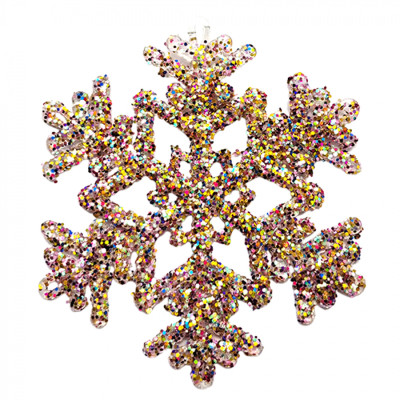 Елочная игрушка Novogod`ko Снежинки 12 см 2 шт Пластик Цветные (974874) Винница - изображение 1