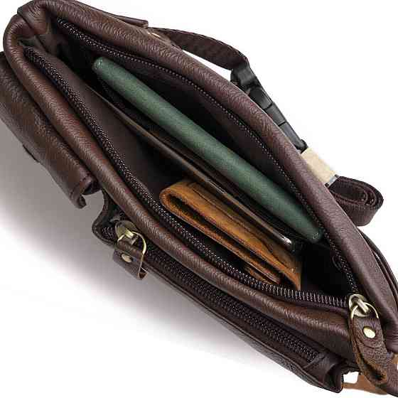 Поясная cумка мужская Vintage 14747 Коричневая Киев