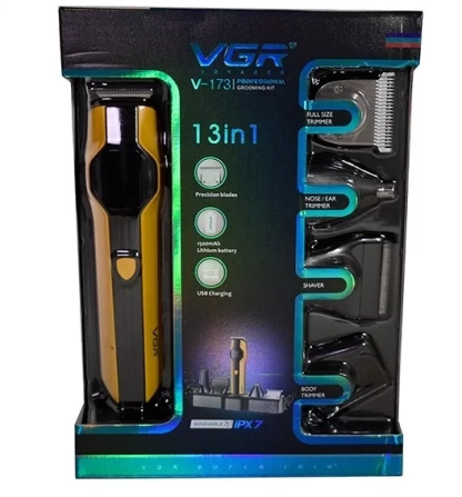 Стайлер триммер VGR V-173 13в1 с насадками (Желтый) Винница - изображение 5