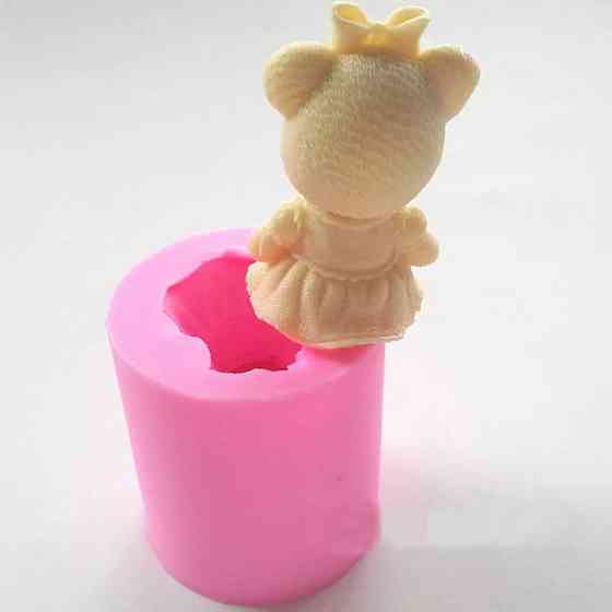 Молд силиконовый Мишка девочка 48 на 55 мм розовый Киев