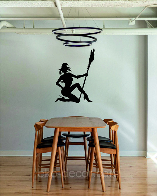 Декоративное настенное Панно «Девушка с метлой», Декор на стену 90*64 см, Черный Киев - изображение 9