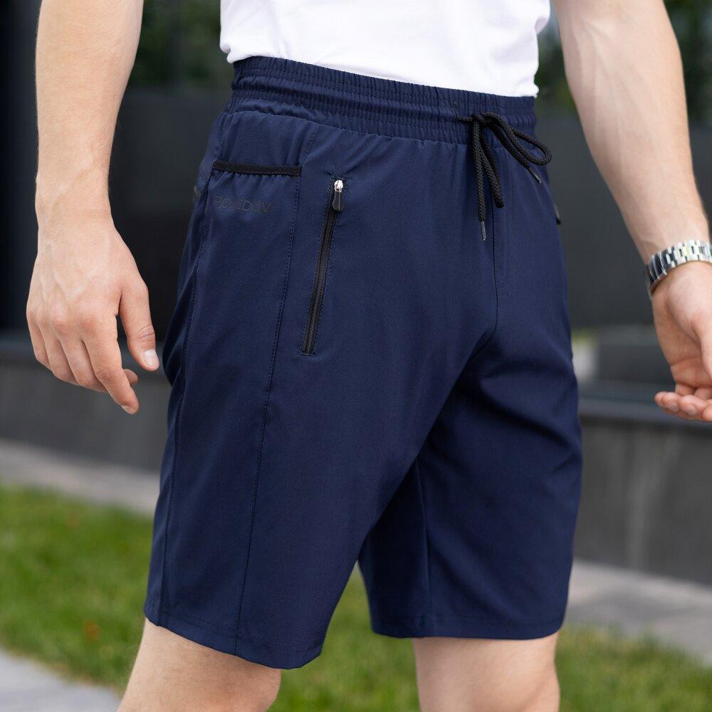 Темно-сині чоловічі шорти прямого крою Pobedov Vil'nyy Київ - фото 2