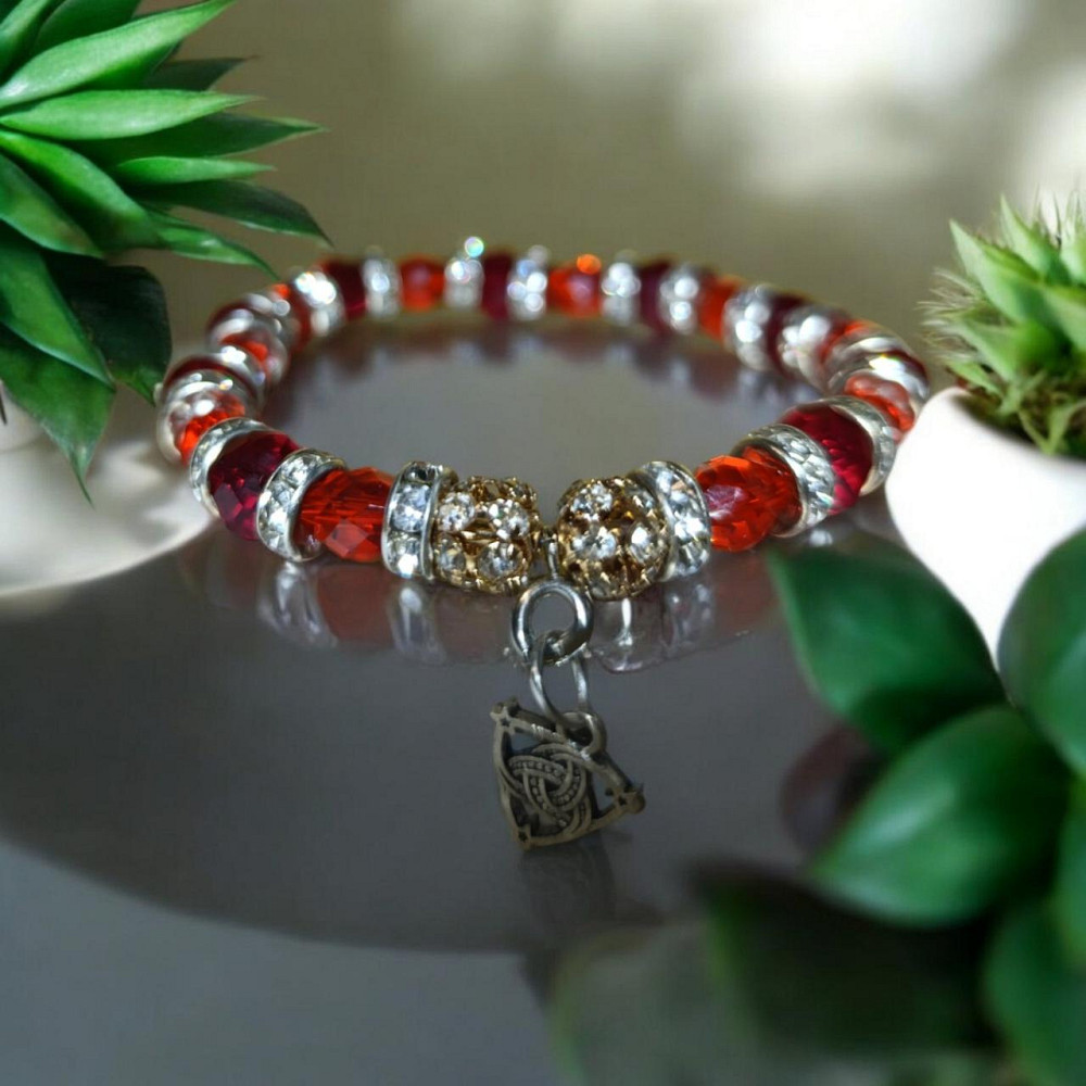 Браслет жіночій червоний кристалл гранат яскравий  Pago Одеса - фото 1