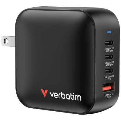 Зарядное устройство Verbatim MiniGaN 100 W 4 ports (3xUSB-C/1xUSB-A) (32231) Винница - изображение 1