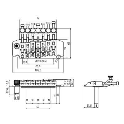 Бридж для гитары Paxphil BL007 Chrome Винница