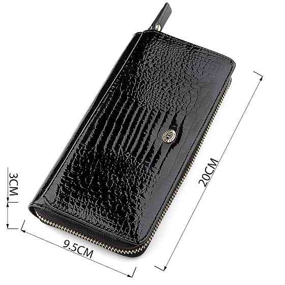 Гаманець жіночий ST Leather 18437 (S7001A) натуральна шкіра Чорний Київ