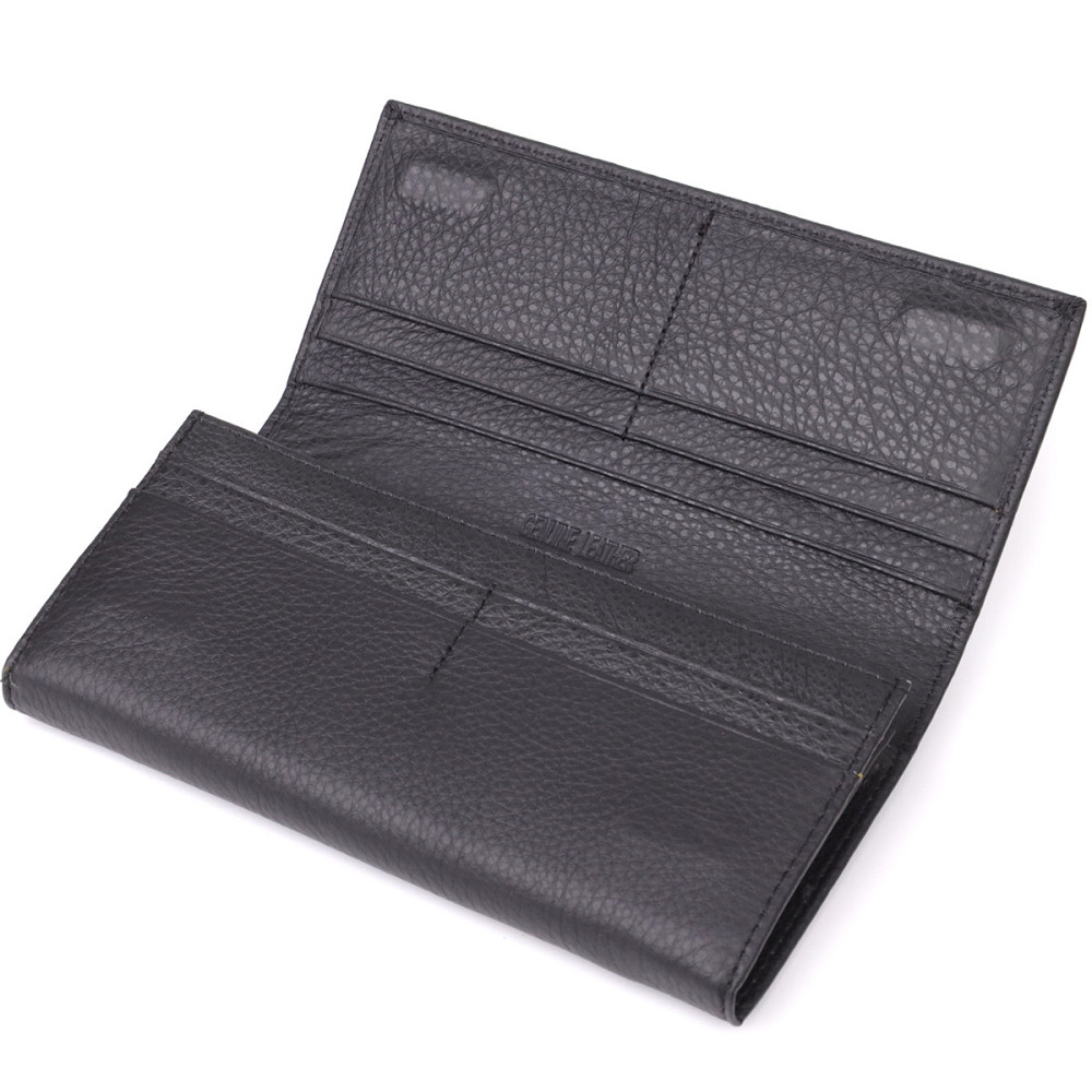 Вместительный кошелек для женщин из натуральной кожи ST Leather 23097 Черный Киев - изображение 5