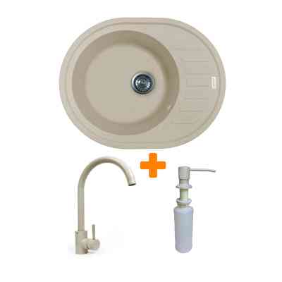 Мойка кухонная Adamant Ovum Avena + змішувач + дозатор (1824296900406) Вінниця