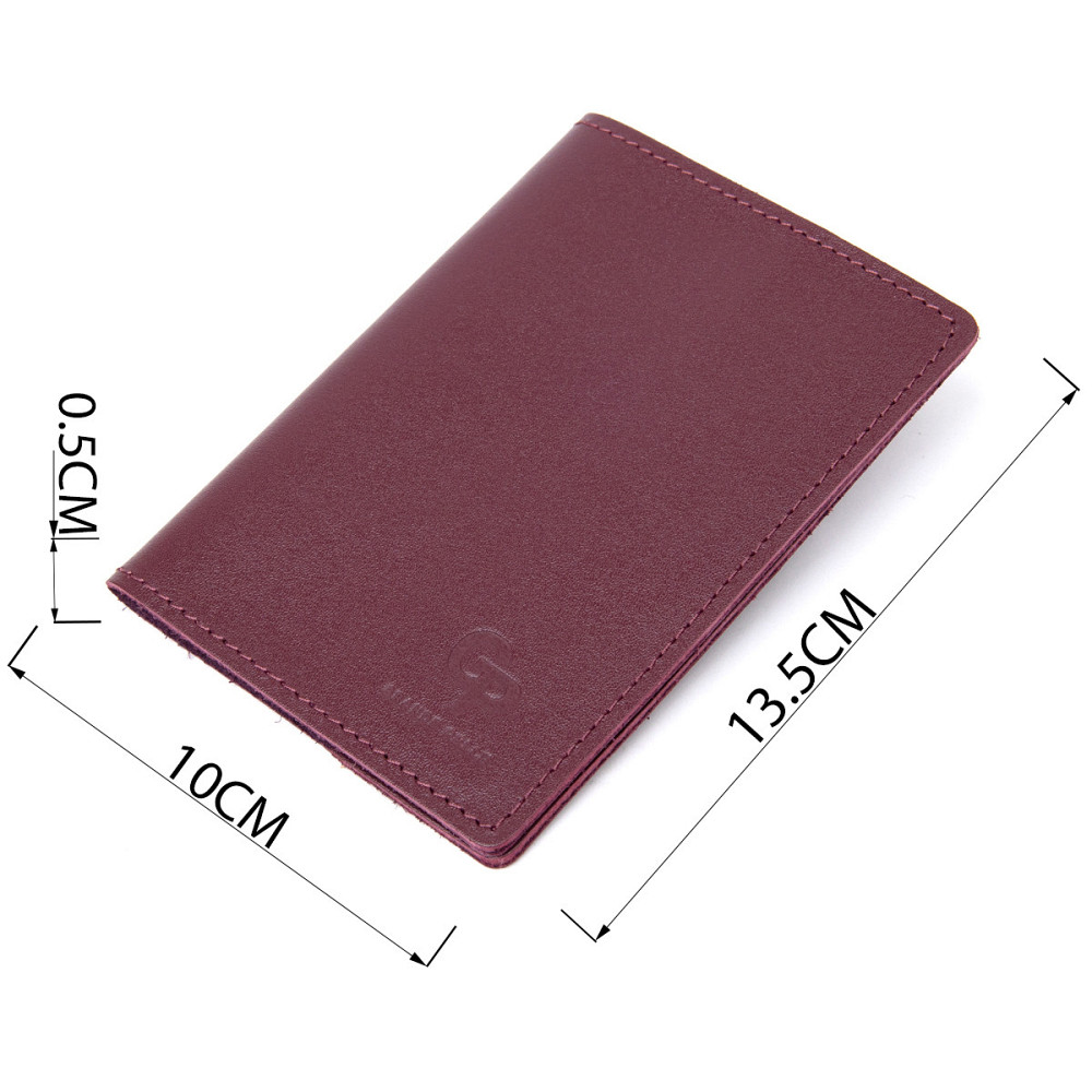 Матова шкіряна обкладинка на паспорт GRANDE PELLE 11482 Бордовий Київ - фото 3