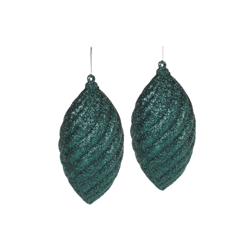 Набір ялинкових прикрас 2шт темно-зелений глітер БОНА ДИ Житомир - фото 1