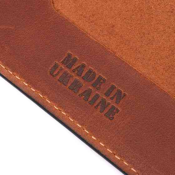 Оригинальная обложка на паспорт из винтажной кожи Украина GRANDE PELLE 16728 Светло-коричневая Киев