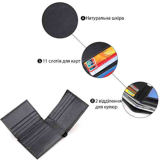 Кошелек мужской Vintage 14449 Черный Киев