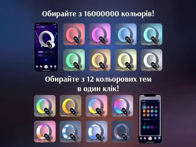 Стильная Лампа-ночник с Bluetooth-колонкой G-Smart HM-2309 с беспроводной зарядкой Киев - изображение 8