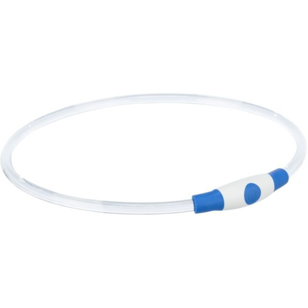 Ошейник Trixie Flash Light Ring USB для собак мигающий силиконовый синий размер S–M 40 см/8 мм Киев - изображение 1