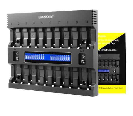 Зарядка на 20 акумуляторів AA AAA HR9V 1.2В/9В NiMH LiitoKala Lii-ND20 Київ