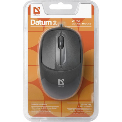 Мишка Defender Datum MS-980 Black (52980) Вінниця - фото 2
