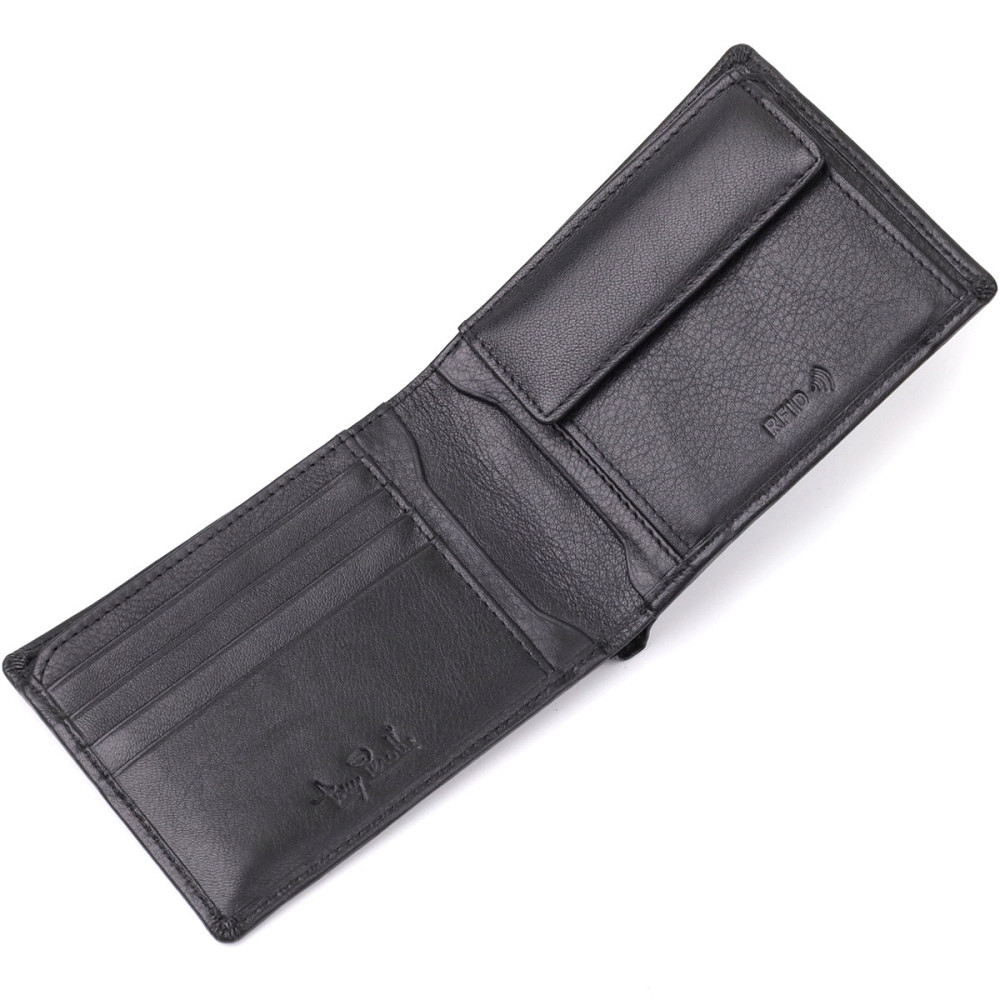 Чоловічий гаманець без застібки з натуральної шкіри Tony Perotti 20843_1 (534+rfid nero) Чорний Київ - фото 8