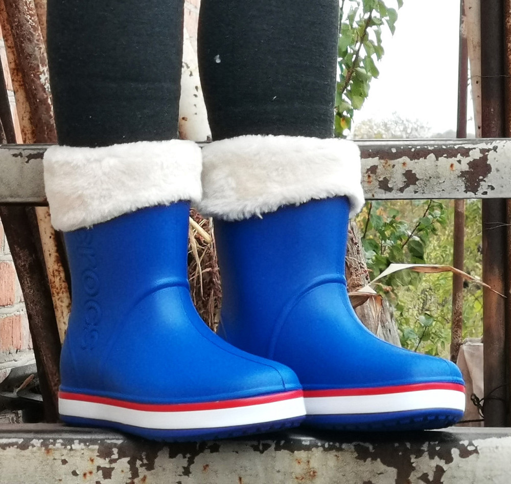 Жіночі Гумові Напівчоботи CROCS Сині Чоботи Крокси Теплі Зимові (розміри: 36,37,38,39,40,41) - 16 Дніпро - фото 9