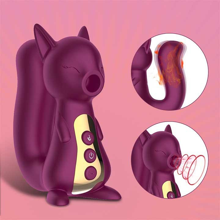 Вакуумний вібратор Білочка з підігрівом для клітора і точки G Бордовий Вінниця - фото 2