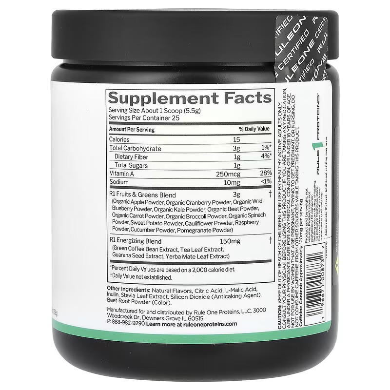 Для підтримки енергії Rule One Energized Fruits & Greens 138 gram (Mixed Berry) Луцьк - фото 2