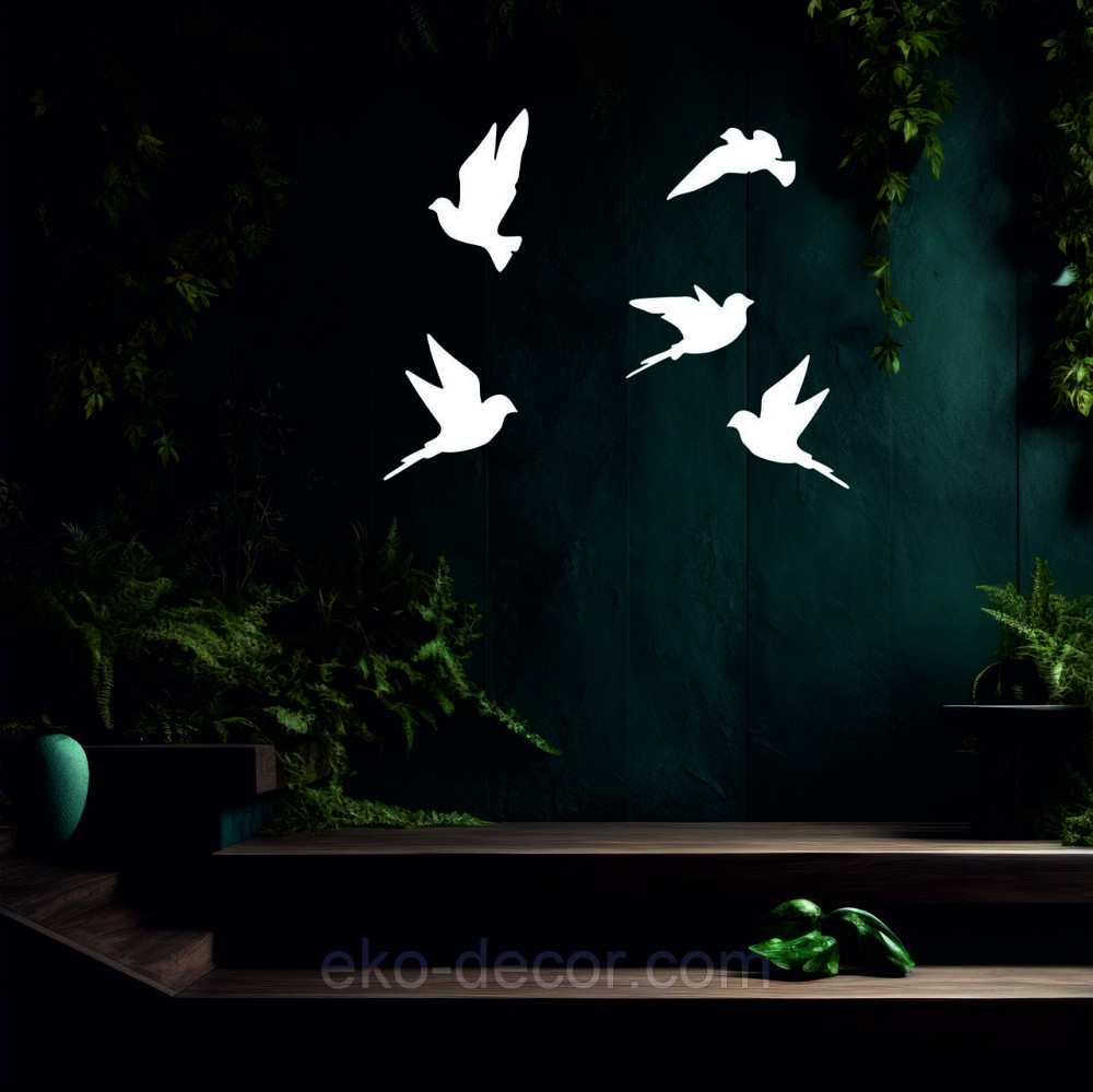 Декоративне настінне Панно «Пташка» Декор на стіну (ціна за 1 шт.) 20*11 см, Білий Київ - фото 2