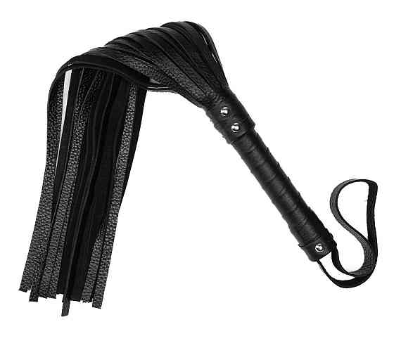 Флоггер из натуральной кожи Flirty Leather - Black, BG-00005 Sex Aura Киев