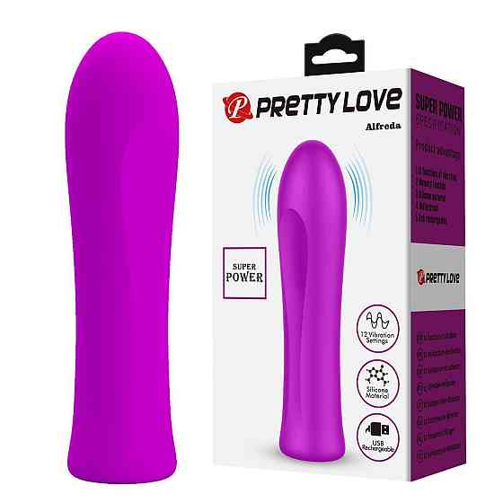 Мини-вибратор PRETTY LOVE Alfreda 12 режимов, розовый, 10.2 х 2.6 см Sex Aura Киев