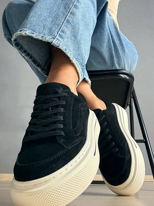 Кеды женские Hengji 707-6 замшевые на высокой платформе черные, 39, 25 см Киев - изображение 10