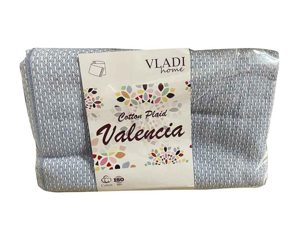 Плед 170х210см Валенсія , 03/BOUCLE білий-сір.блакитний ТМ VLADI Київ - фото 1