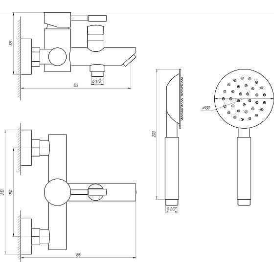 Змішувач для ванни Globus Lux ALPEN SBT1-102NE-BB Тернополь