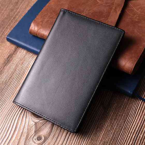 Мужское портмоне без застежки из натуральной кожи Vintage sale_15036 Черный Киев