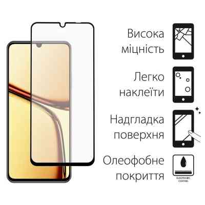 Стекло защитное Dengos Full Glue Realme C61 (black) (TGFG-372) Винница