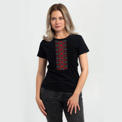 Футболка Sol's Regent Women Вишиванка вертикально чорний XXL (01825309/313XXL) Винница - изображение 1